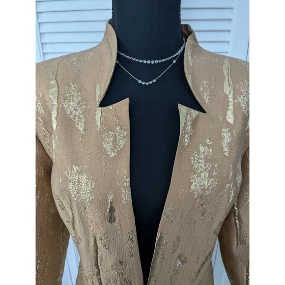 Susanna Women's sz 16 Elegant Duster Jacket Gold Swarovski Crystal Clasp New Tag - Picture 5 of 16